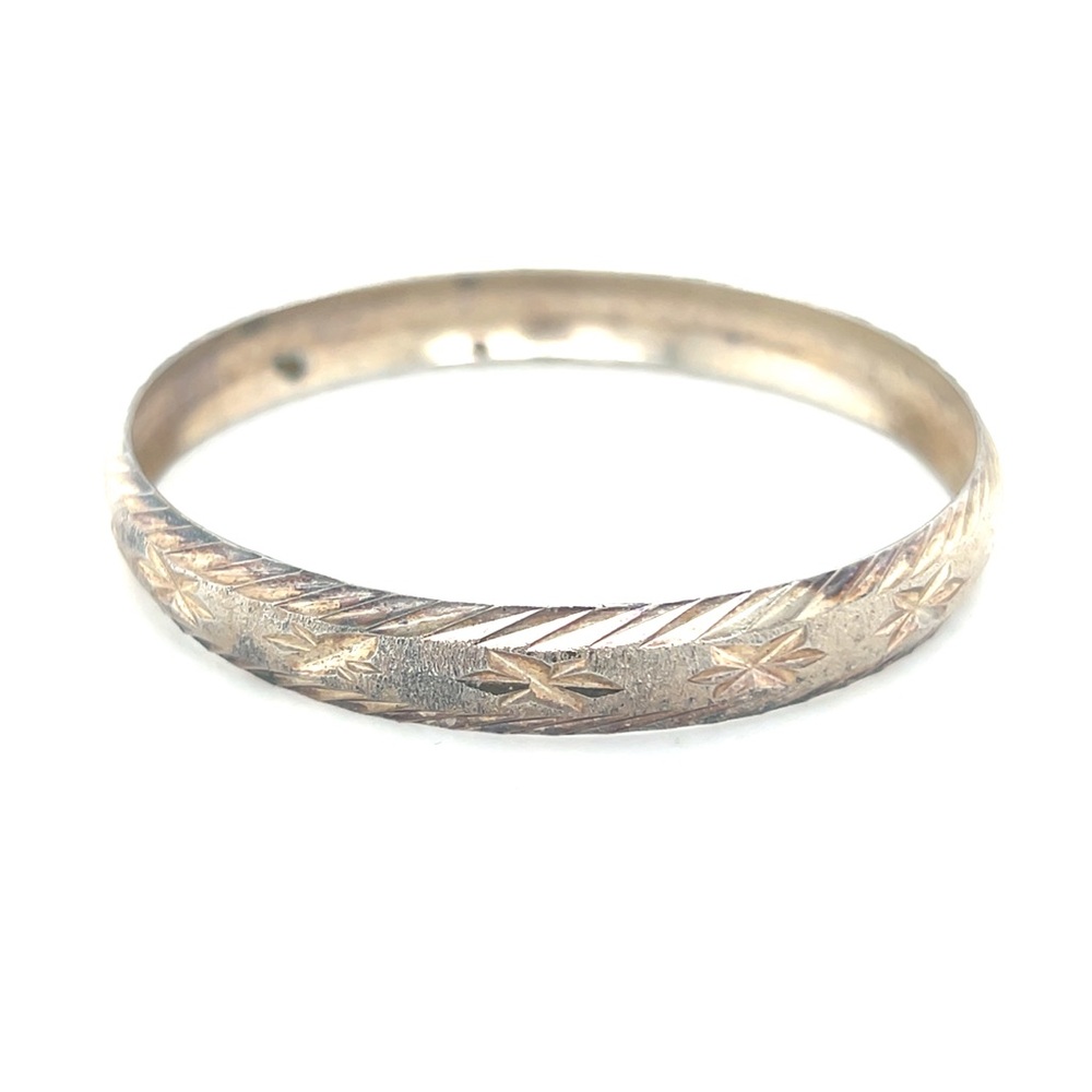 Elegant Silver Tone Bangle‎ Bracelet (c1)